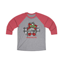 Load image into Gallery viewer, Messy Bun Christmas Raglan Tee