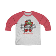 Load image into Gallery viewer, Messy Bun Christmas Raglan Tee