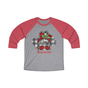 Messy Bun Christmas Raglan Tee