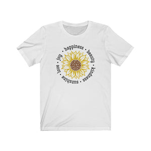 Sunflower - Love Joy Happiness Short Sleeve Tee