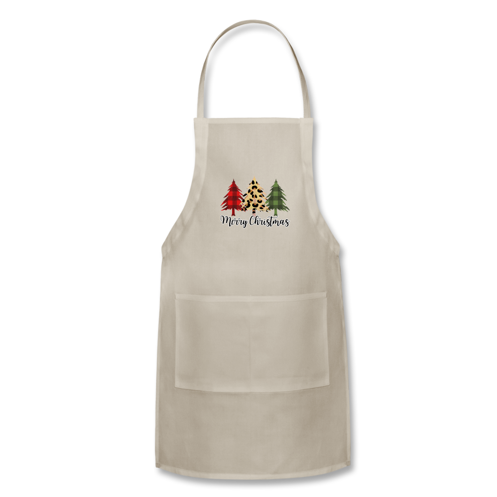 Merry Christmas Adjustable Apron - natural